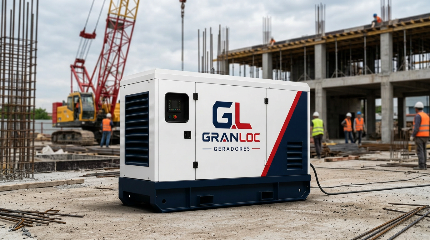 Gerador em canteiro de obras